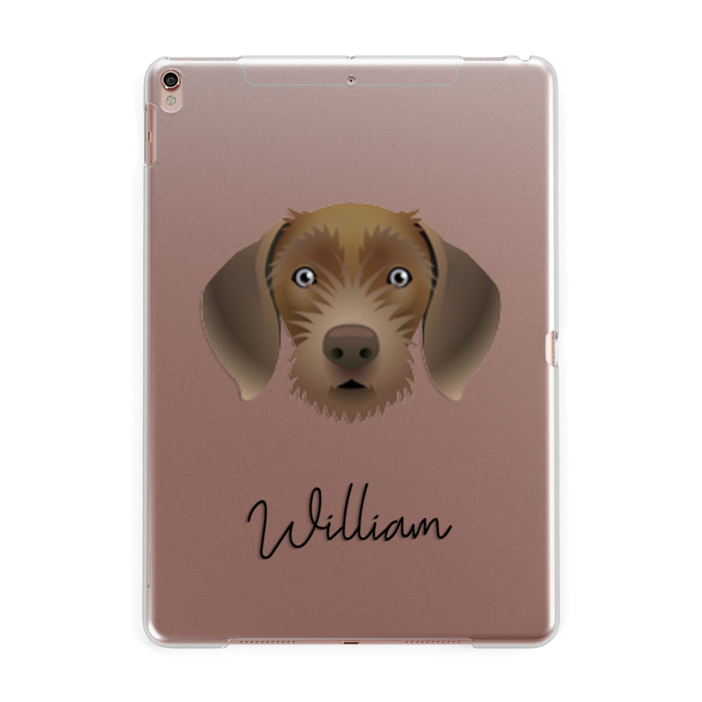 Slovakian Rough Haired Pointer Personalised Apple iPad Rose Gold Case