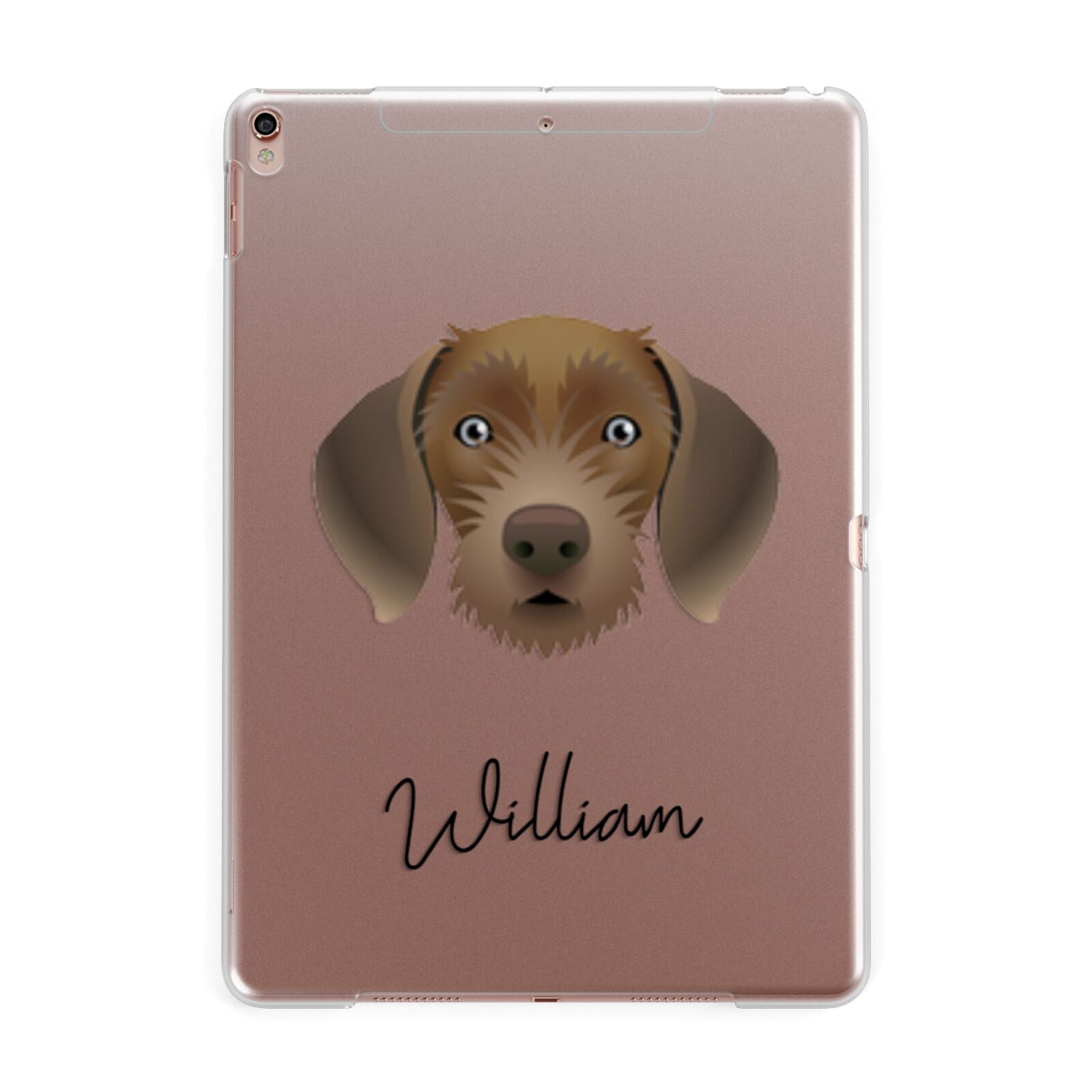 Slovakian Rough Haired Pointer Personalised Apple iPad Rose Gold Case