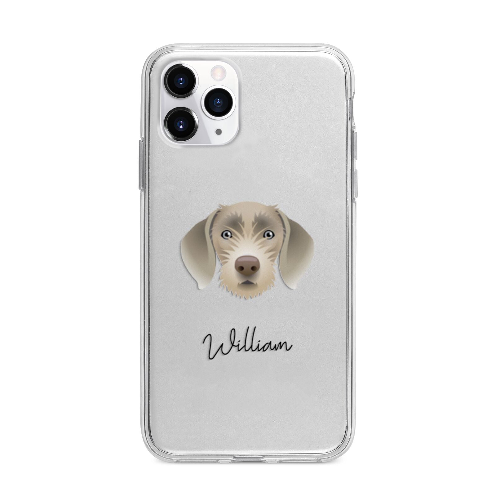 Slovakian Rough Haired Pointer Personalised Apple iPhone 11 Pro in Silver with Bumper Case