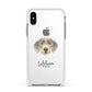 Slovakian Rough Haired Pointer Personalised Apple iPhone Xs Impact Case White Edge on Silver Phone