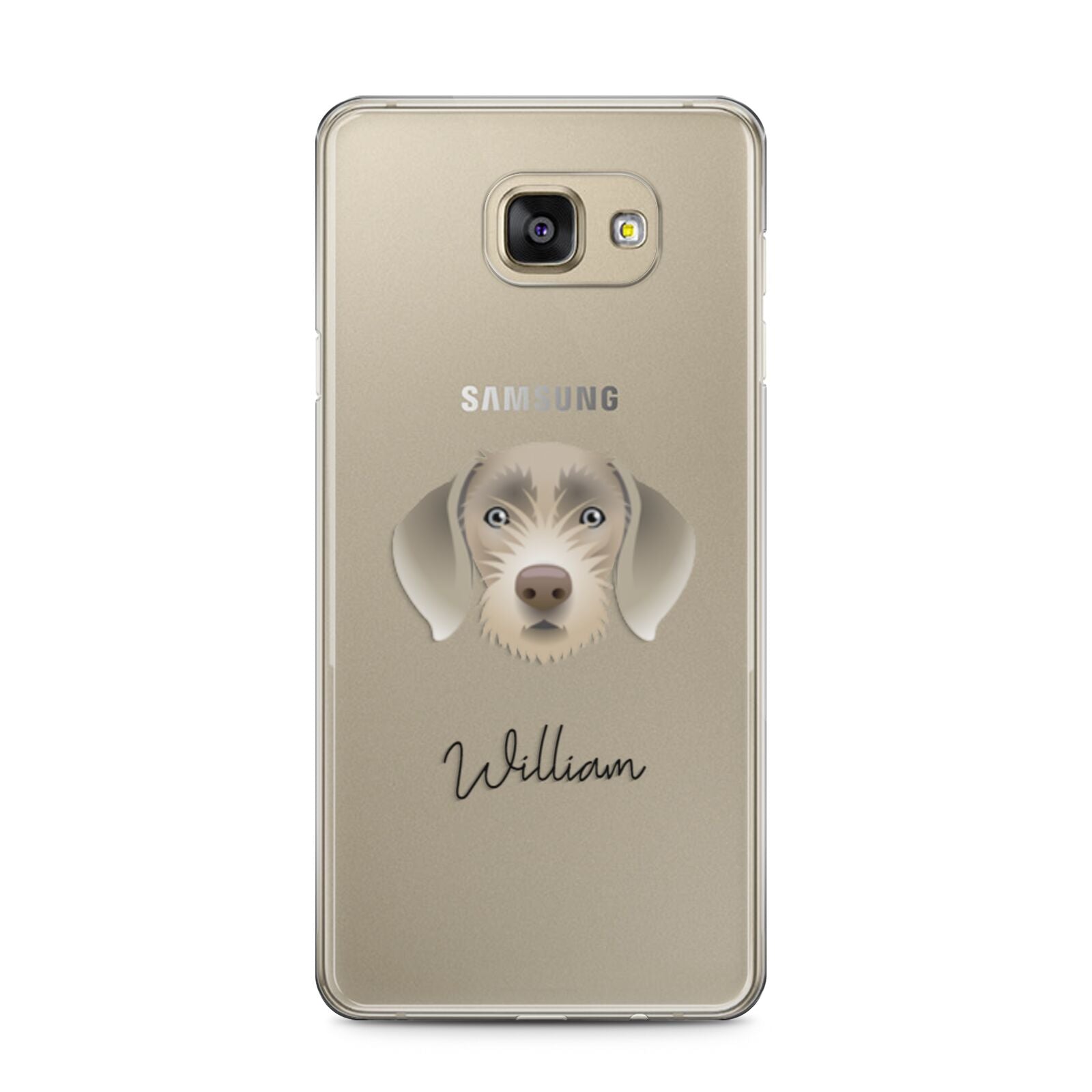 Slovakian Rough Haired Pointer Personalised Samsung Galaxy A5 2016 Case on gold phone