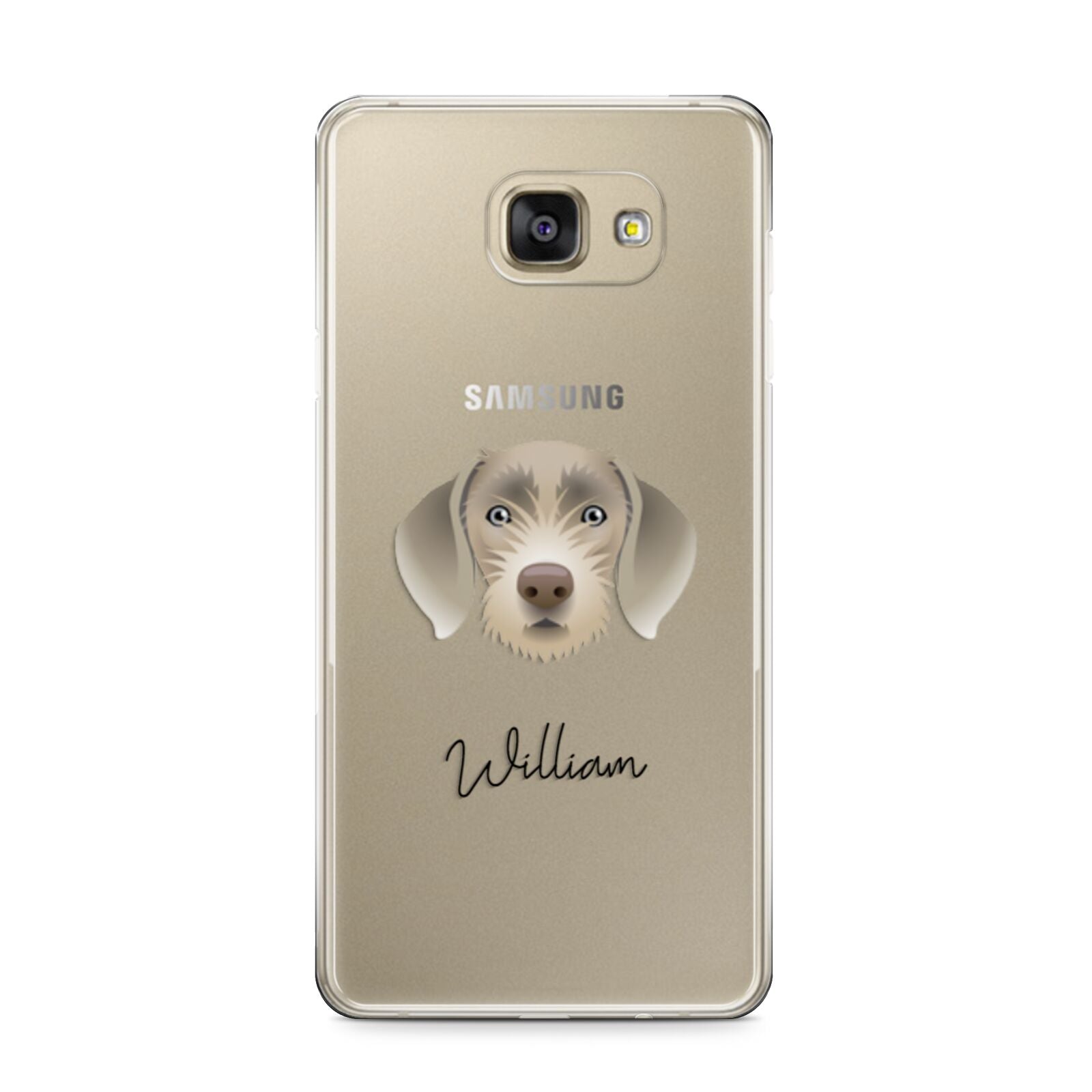 Slovakian Rough Haired Pointer Personalised Samsung Galaxy A9 2016 Case on gold phone