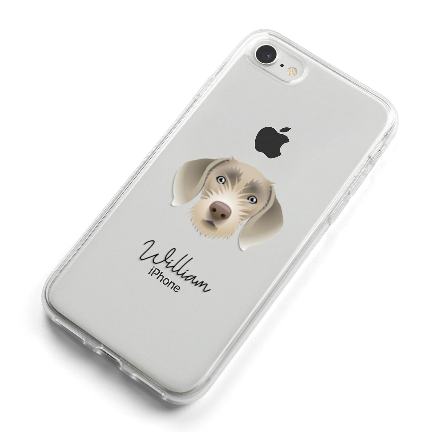 Slovakian Rough Haired Pointer Personalised iPhone 8 Bumper Case on Silver iPhone Alternative Image