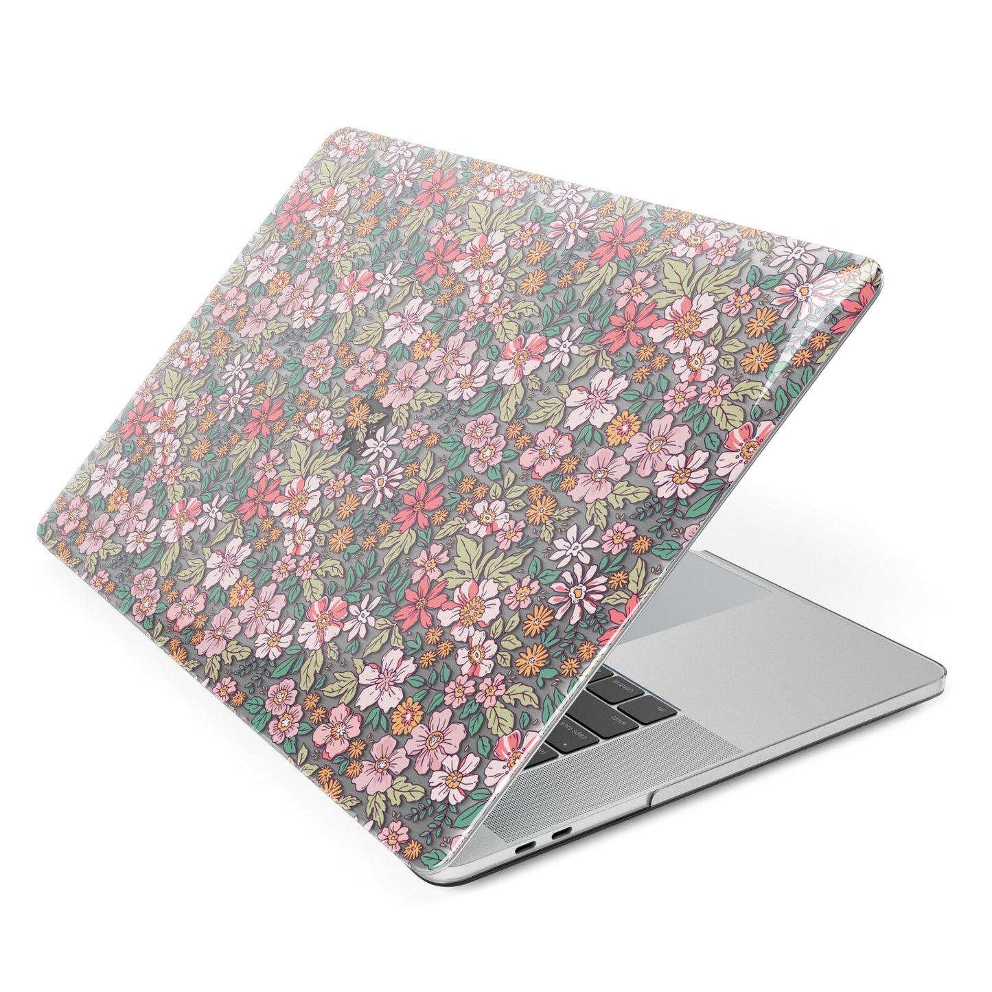 Small Floral Pattern Apple MacBook Case Side View