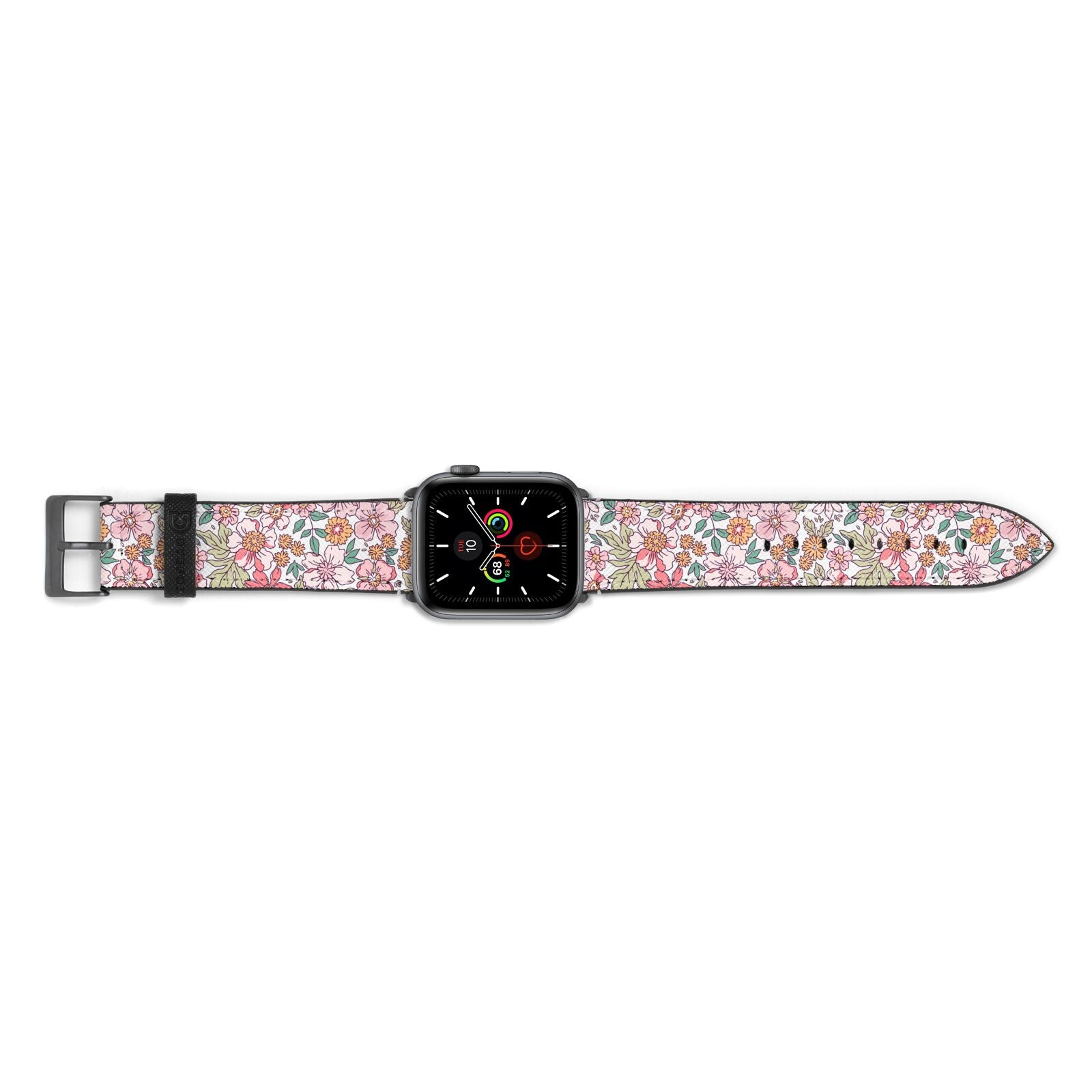 Small Floral Pattern Apple Watch Strap Landscape Image Space Grey Hardware