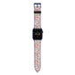 Small Floral Pattern Apple Watch Strap with Blue Hardware