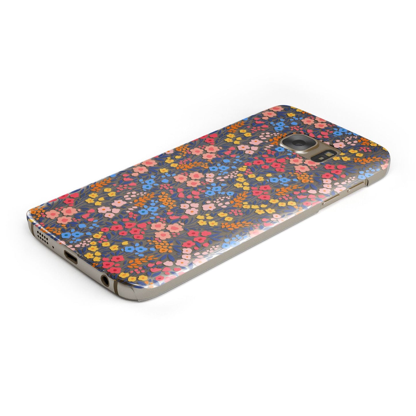 Small Flowers Protective Samsung Galaxy Case Angled Image