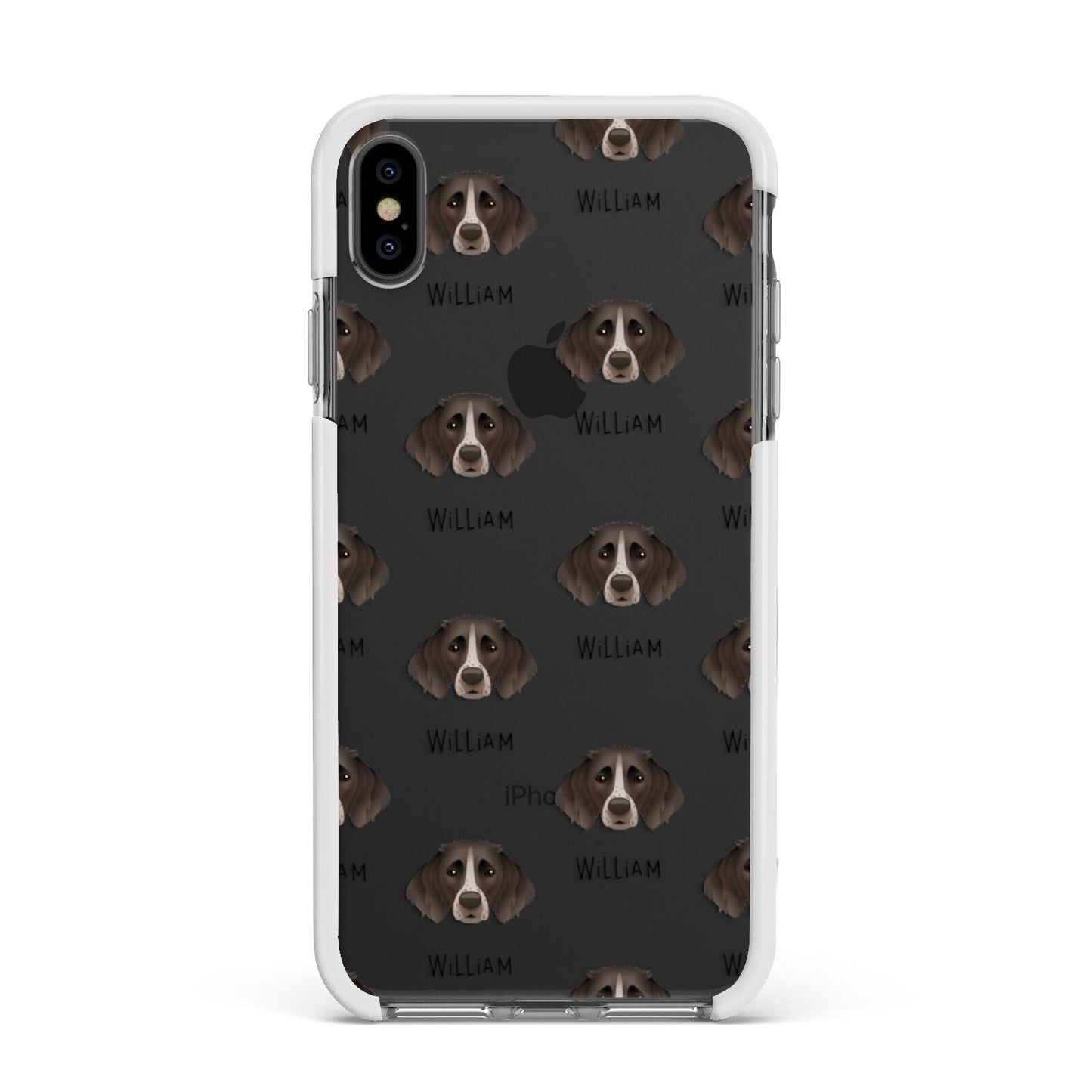 Small Munsterlander Icon with Name Apple iPhone Xs Max Impact Case White Edge on Black Phone
