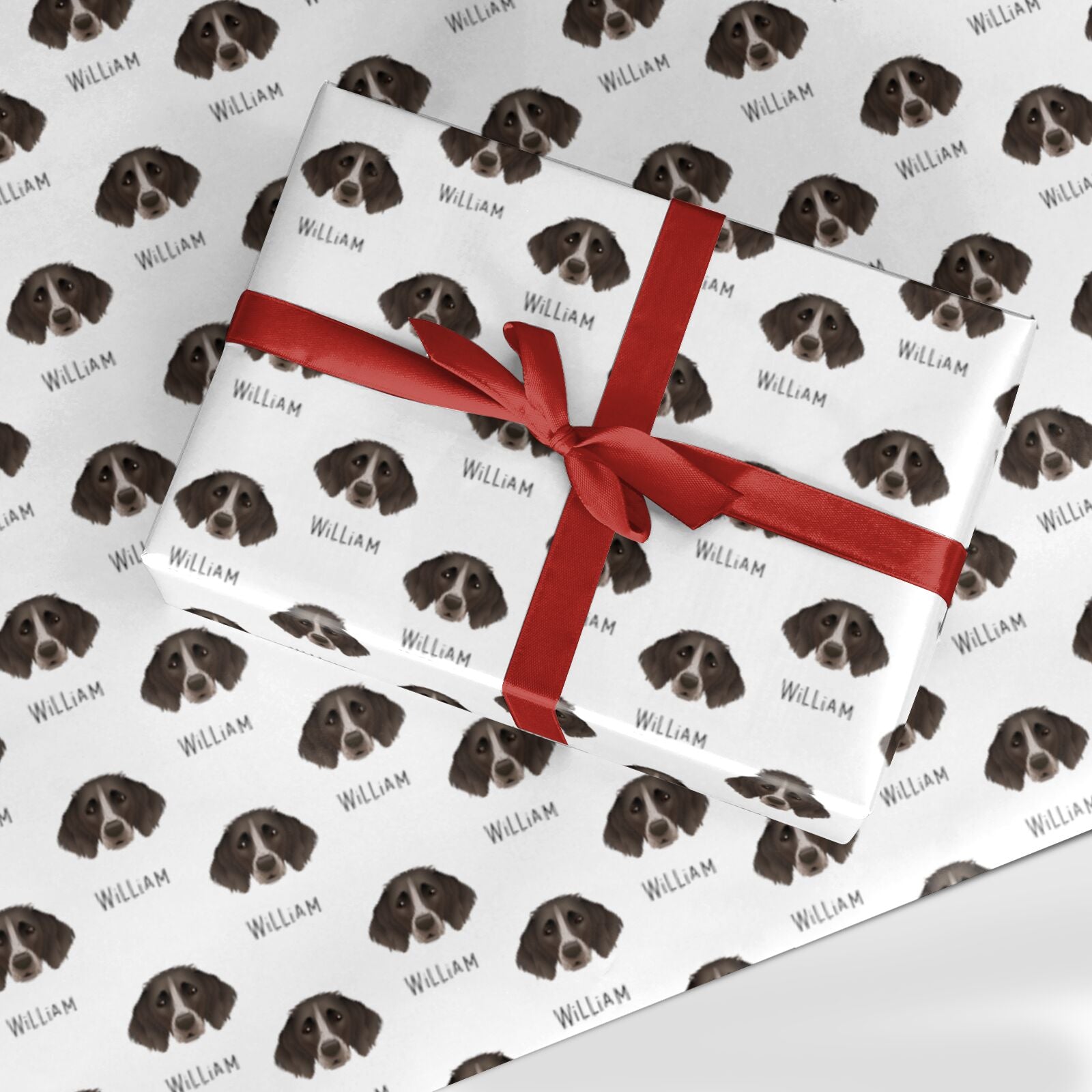 Small Munsterlander Icon with Name Custom Wrapping Paper