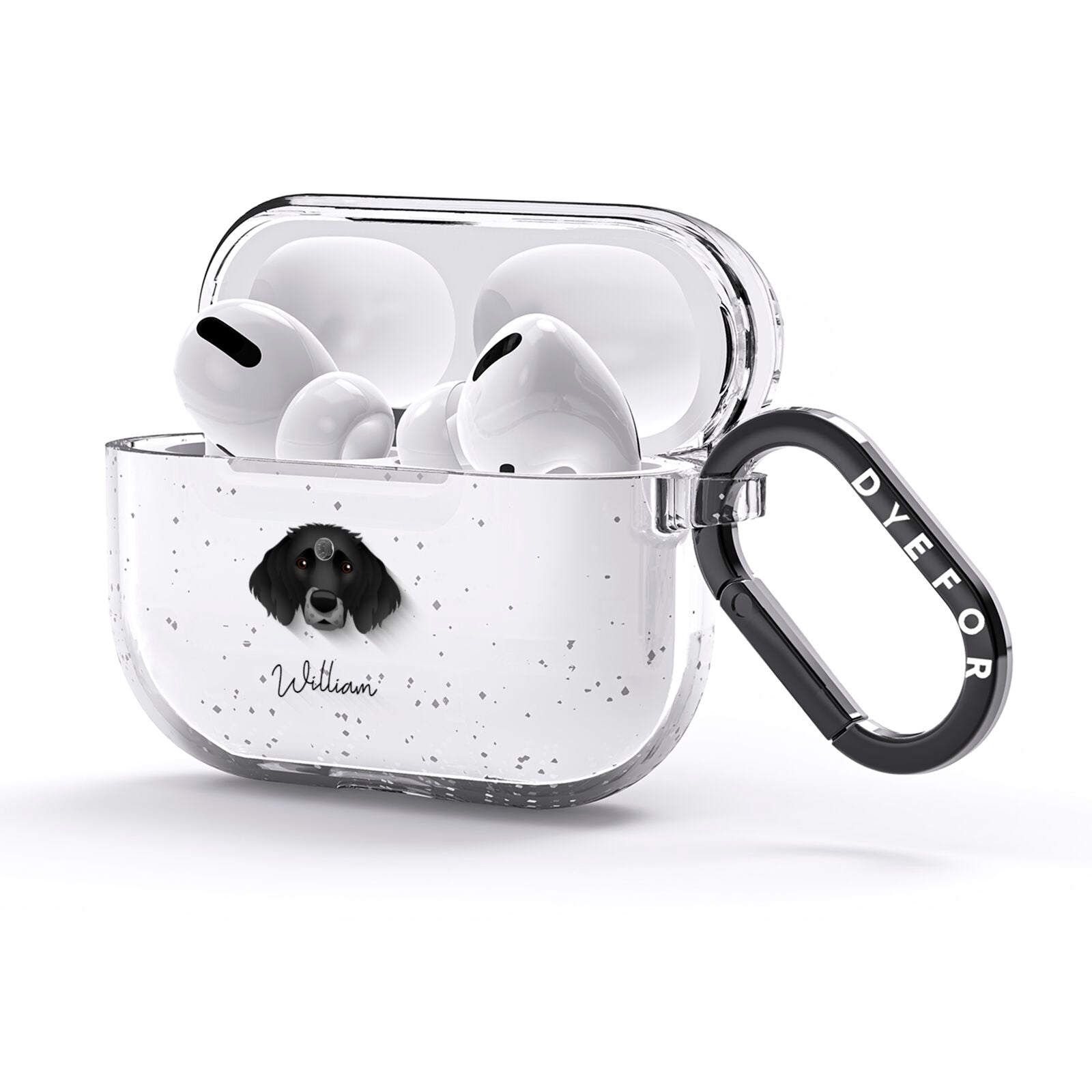 Small Munsterlander Personalised AirPods Glitter Case 3rd Gen Side Image