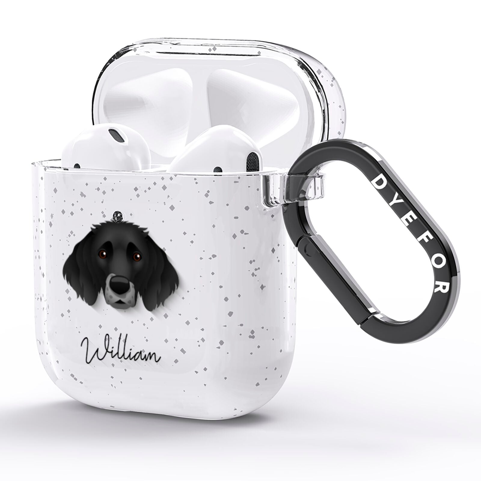 Small Munsterlander Personalised AirPods Glitter Case Side Image