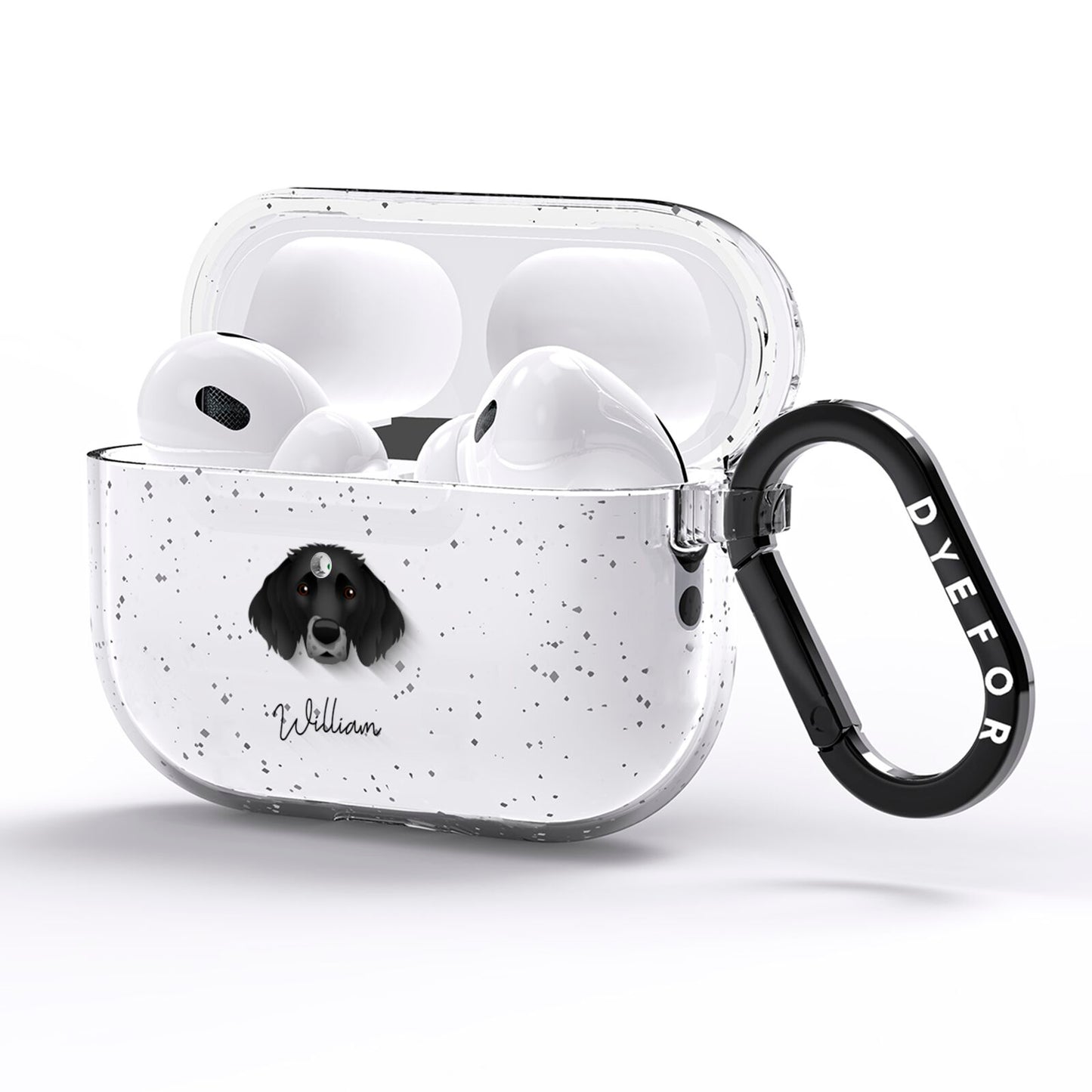 Small Munsterlander Personalised AirPods Pro Glitter Case Side Image