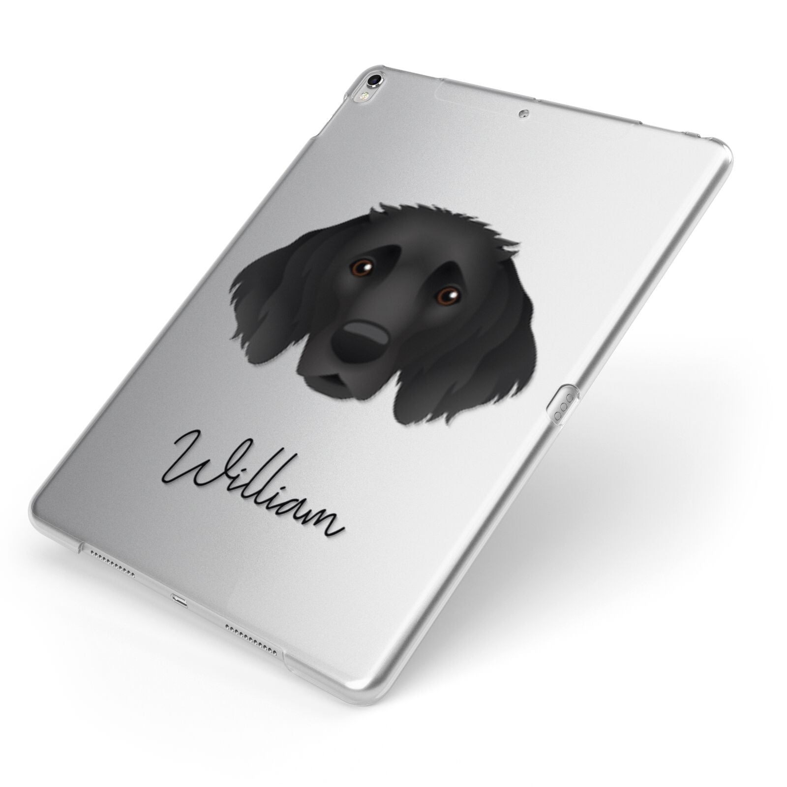 Small Munsterlander Personalised Apple iPad Case on Silver iPad Side View