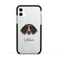 Small Munsterlander Personalised Apple iPhone 11 in White with Black Impact Case