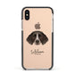 Small Munsterlander Personalised Apple iPhone Xs Impact Case Black Edge on Gold Phone