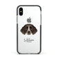 Small Munsterlander Personalised Apple iPhone Xs Impact Case Black Edge on Silver Phone