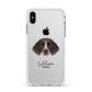 Small Munsterlander Personalised Apple iPhone Xs Max Impact Case White Edge on Silver Phone