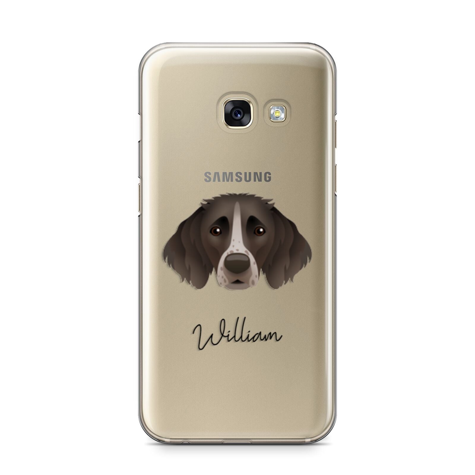 Small Munsterlander Personalised Samsung Galaxy A3 2017 Case on gold phone