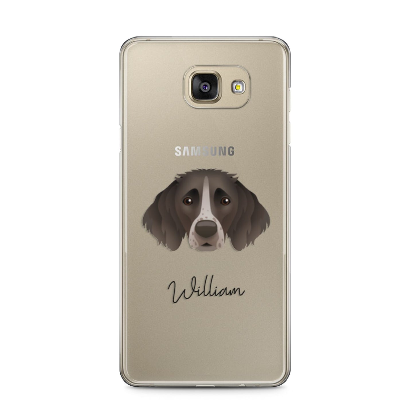 Small Munsterlander Personalised Samsung Galaxy A5 2016 Case on gold phone