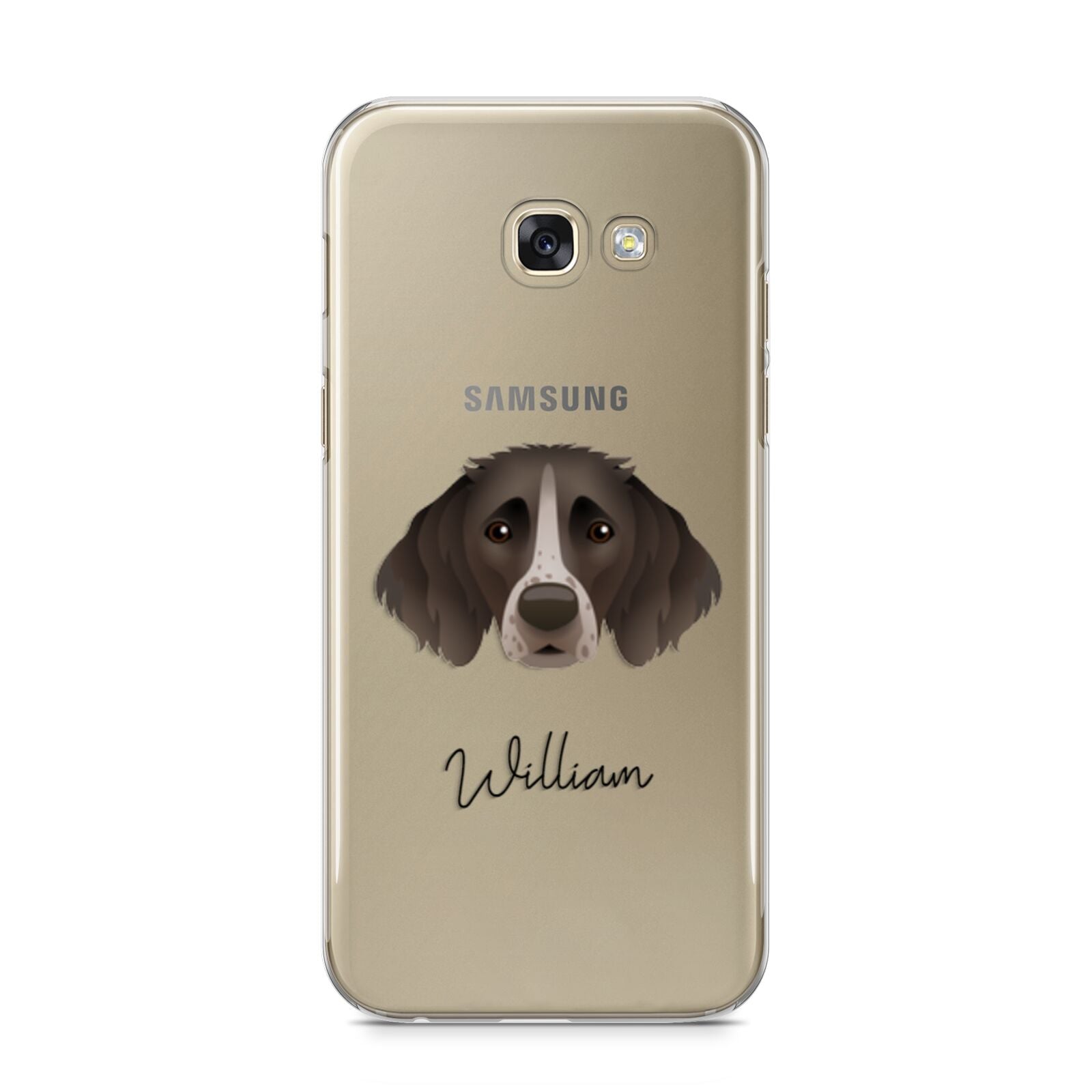 Small Munsterlander Personalised Samsung Galaxy A5 2017 Case on gold phone