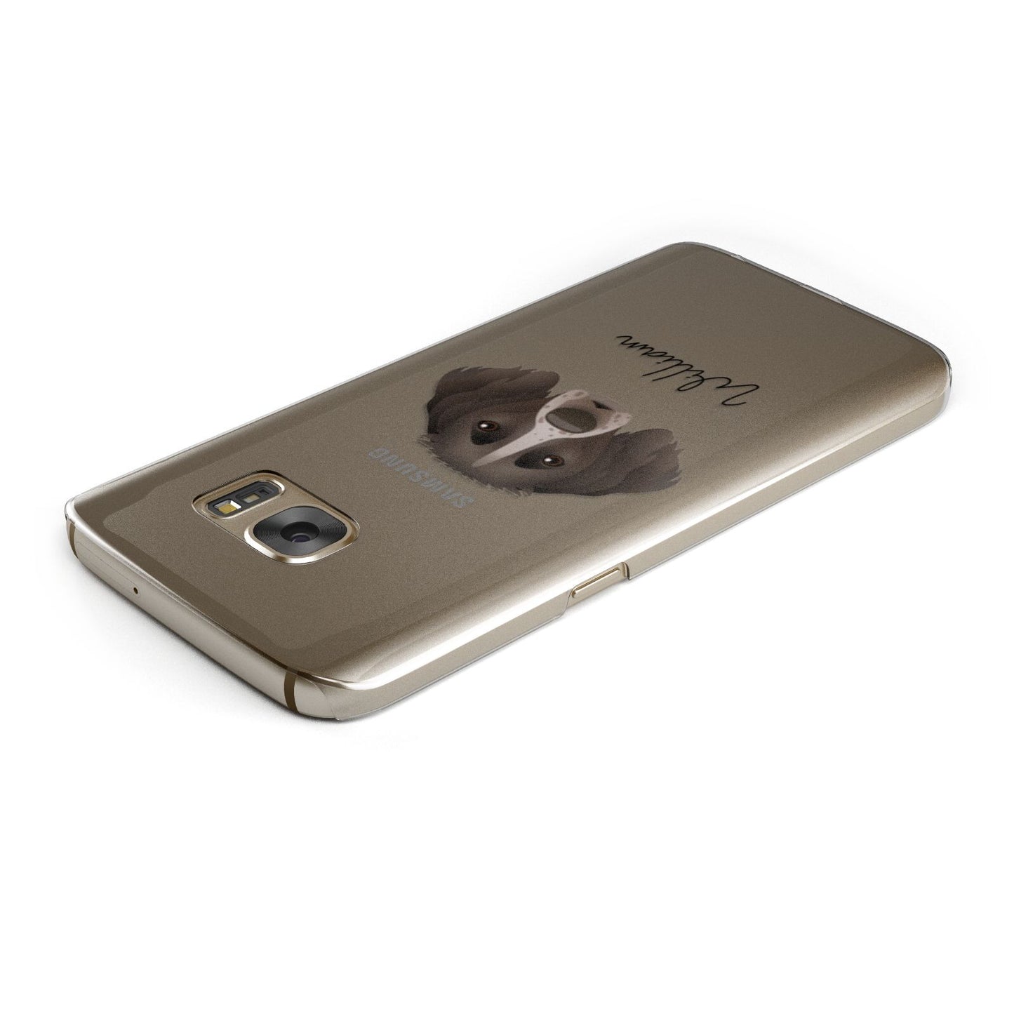 Small Munsterlander Personalised Samsung Galaxy Case Top Cutout