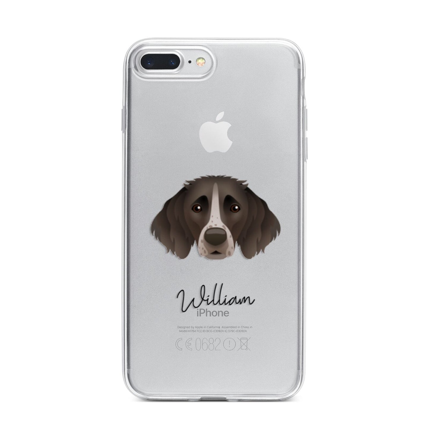 Small Munsterlander Personalised iPhone 7 Plus Bumper Case on Silver iPhone