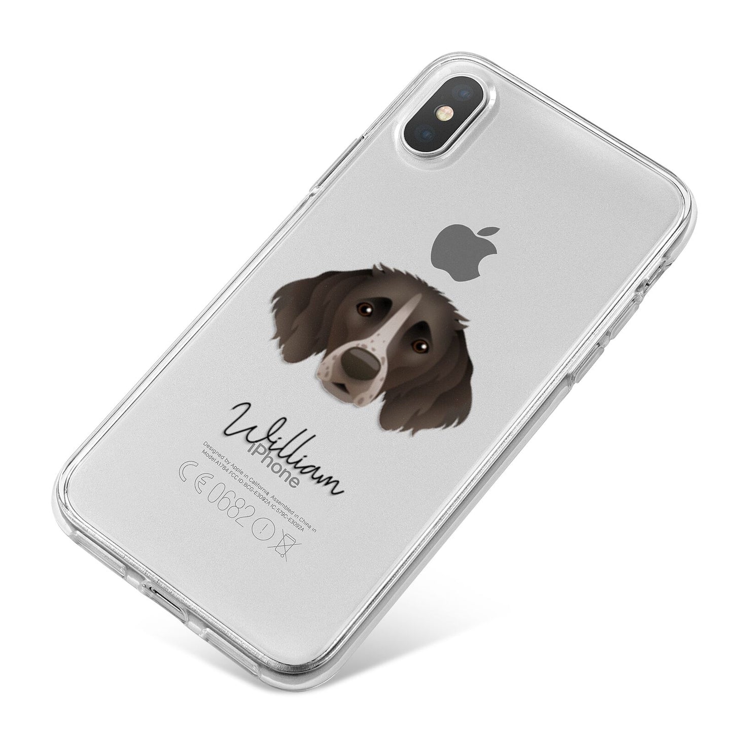 Small Munsterlander Personalised iPhone X Bumper Case on Silver iPhone