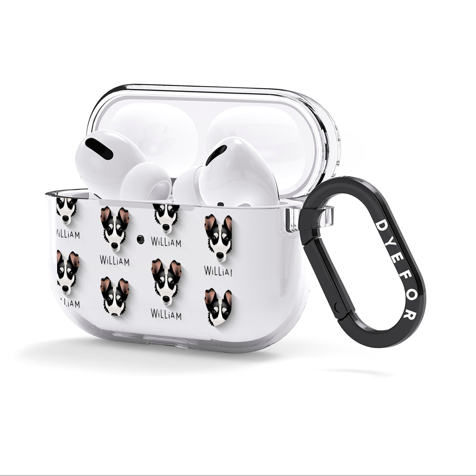 Smooth Collie Icon with Name AirPods Clear Case 3rd Gen Side Image