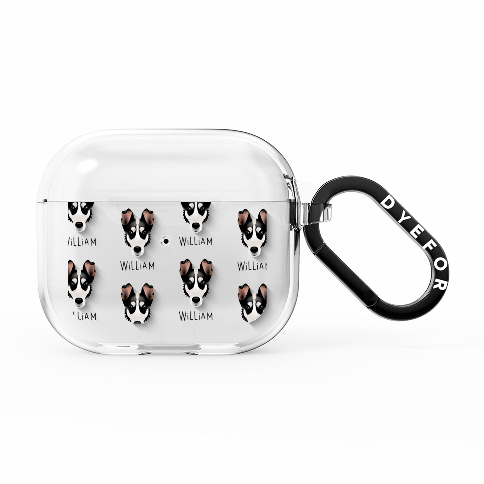 Smooth Collie Icon with Name AirPods Clear Case 3rd Gen