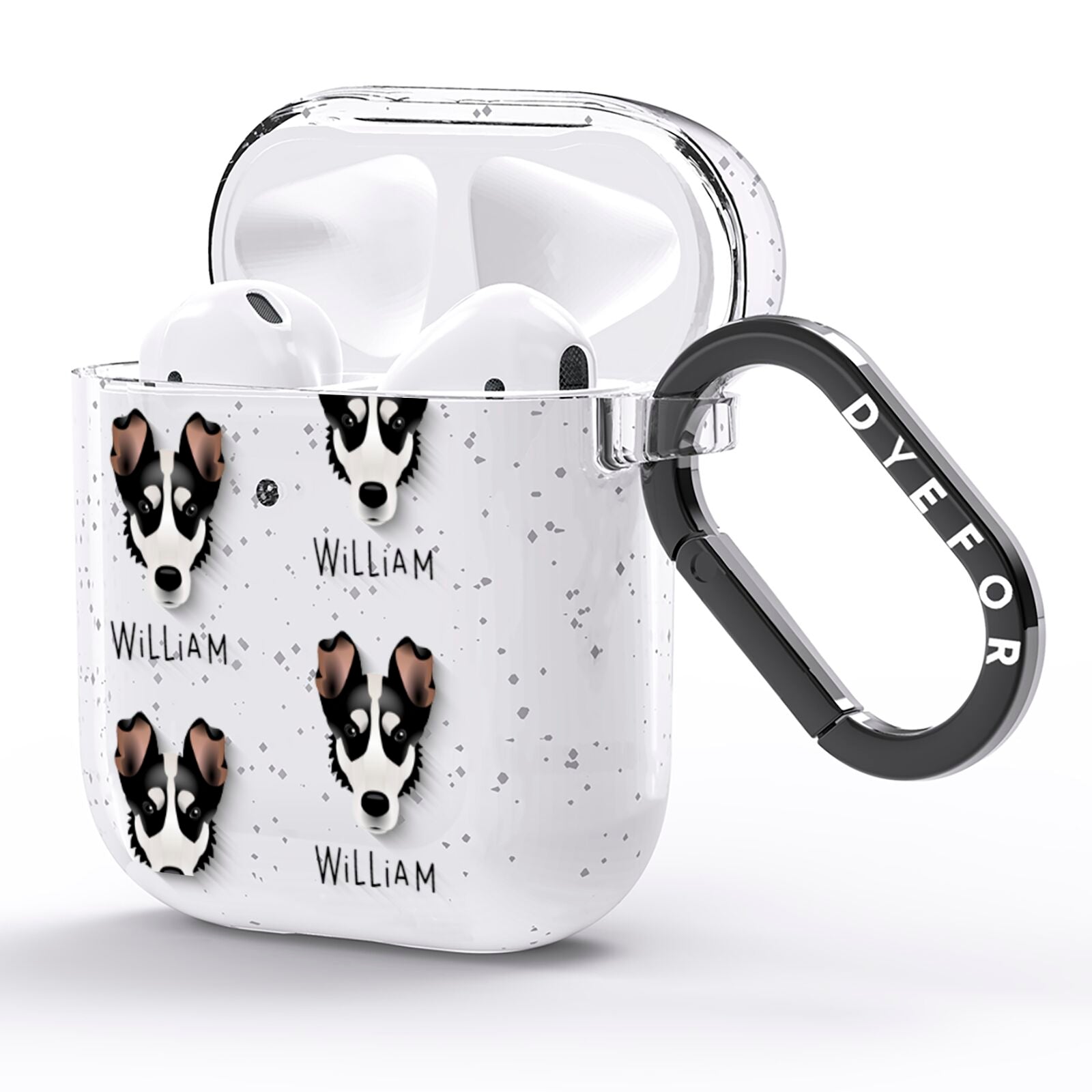 Smooth Collie Icon with Name AirPods Glitter Case Side Image