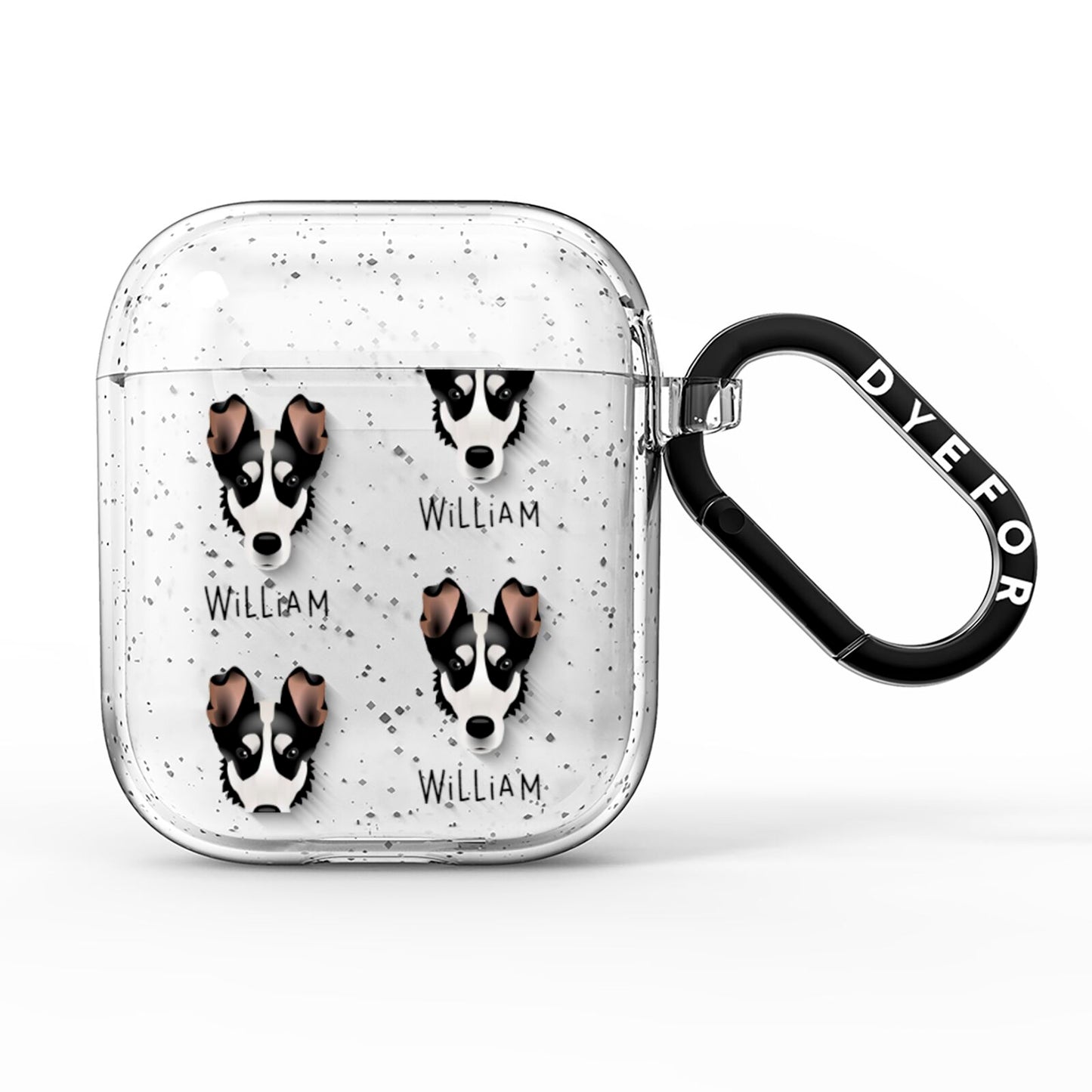 Smooth Collie Icon with Name AirPods Glitter Case
