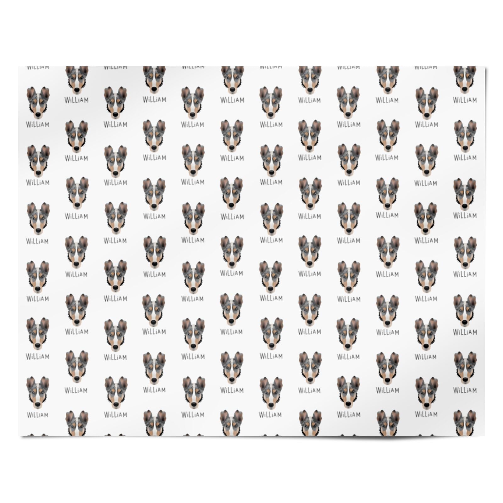 Smooth Collie Icon with Name Personalised Wrapping Paper Alternative