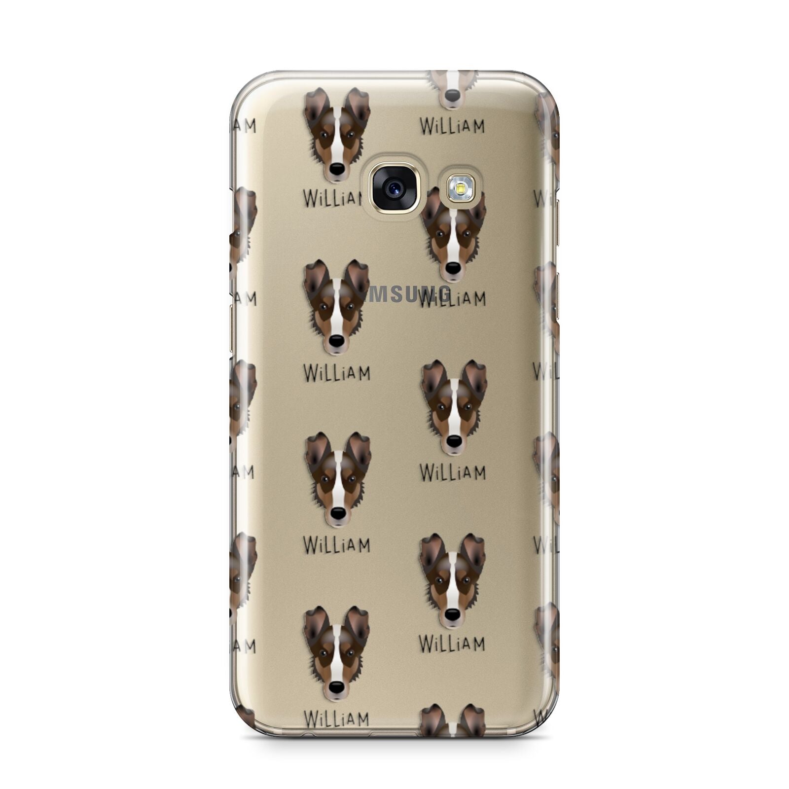 Smooth Collie Icon with Name Samsung Galaxy A3 2017 Case on gold phone