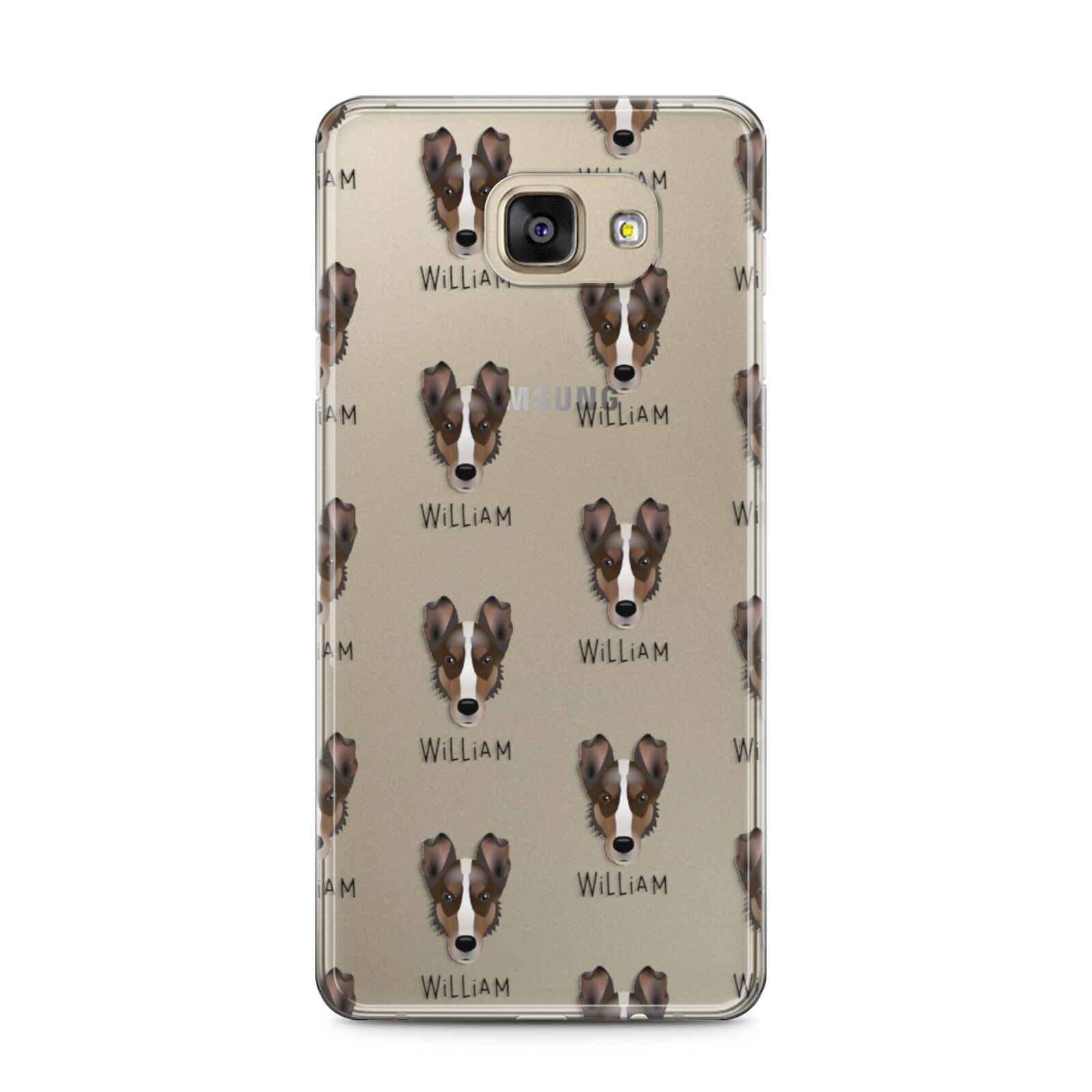 Smooth Collie Icon with Name Samsung Galaxy A5 2016 Case on gold phone