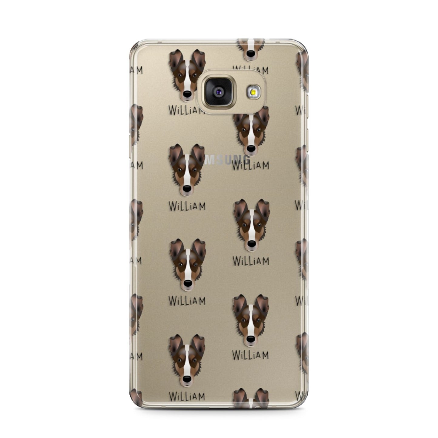 Smooth Collie Icon with Name Samsung Galaxy A7 2016 Case on gold phone