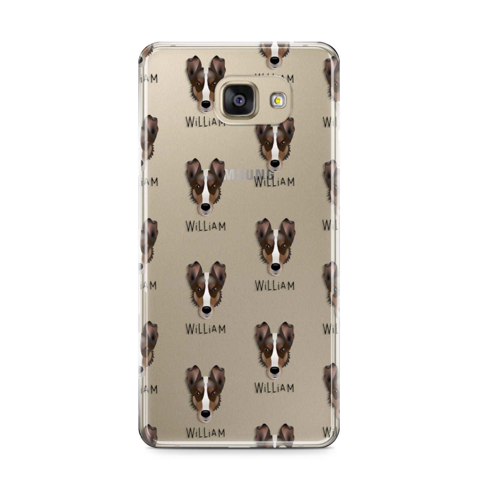 Smooth Collie Icon with Name Samsung Galaxy A9 2016 Case on gold phone