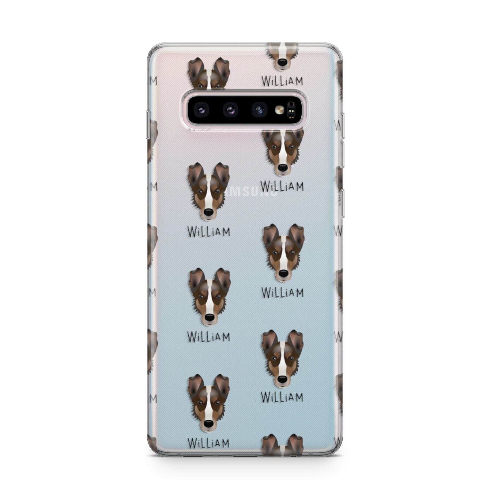 Smooth Collie Icon with Name Samsung Galaxy S10 Plus Case