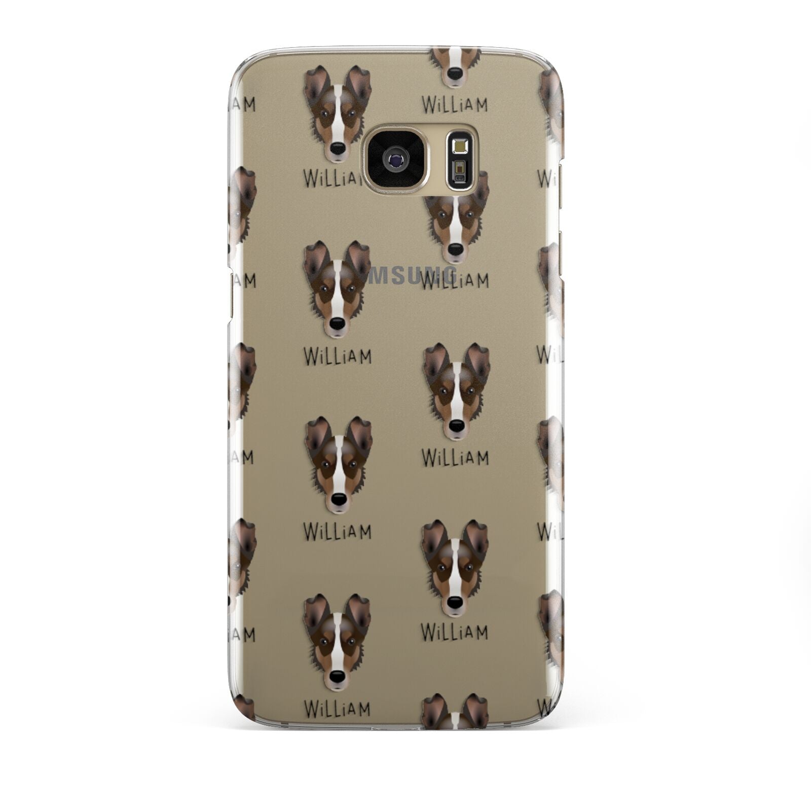 Smooth Collie Icon with Name Samsung Galaxy S7 Edge Case