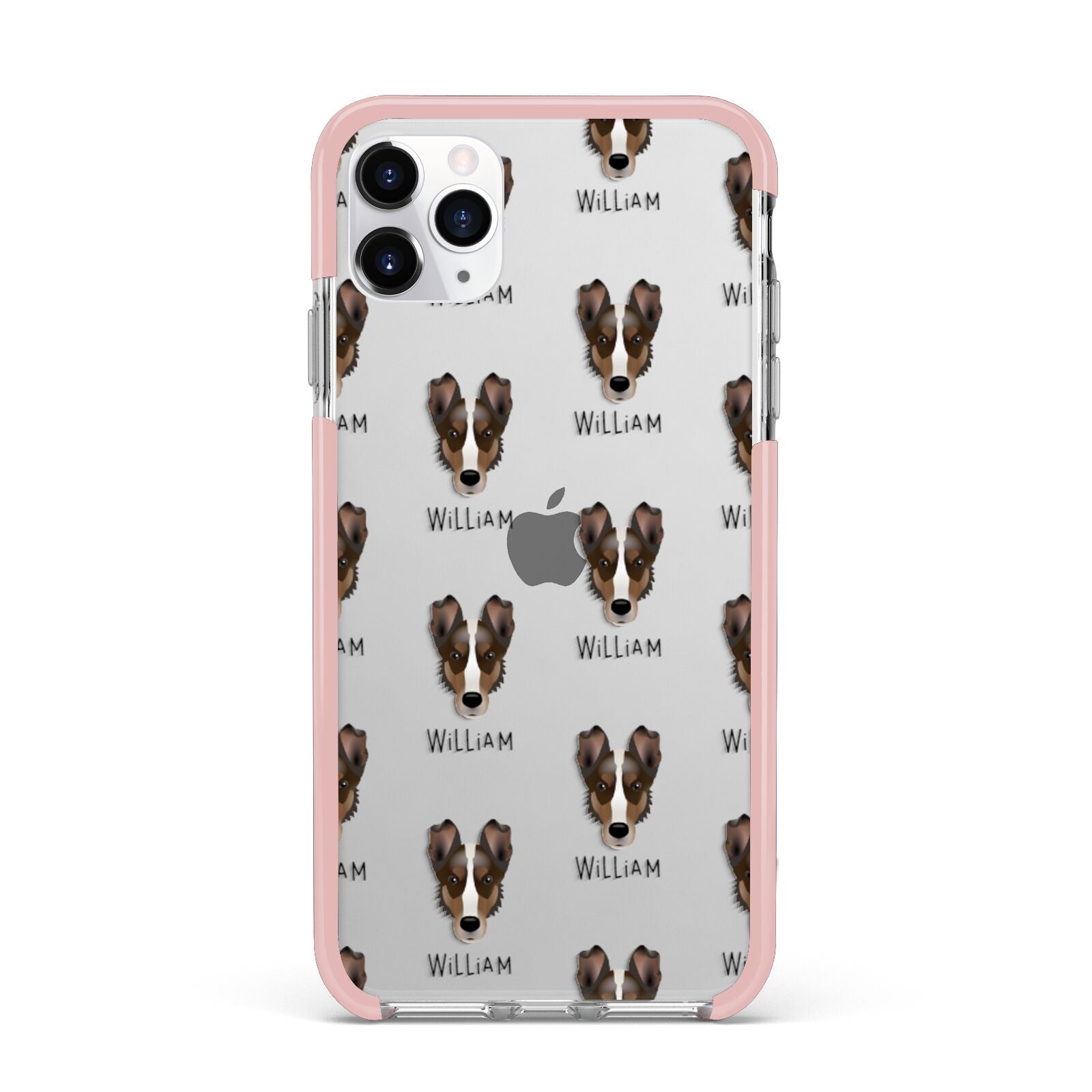 Smooth Collie Icon with Name iPhone 11 Pro Max Impact Pink Edge Case