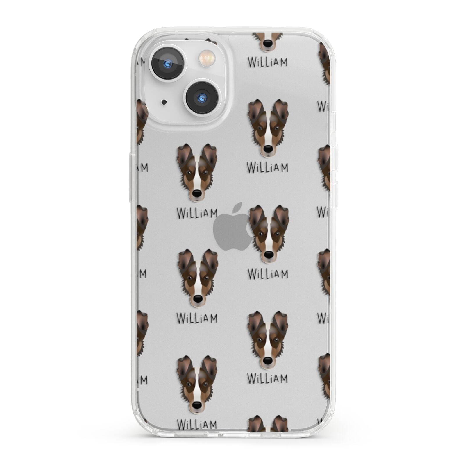 Smooth Collie Icon with Name iPhone 13 Clear Bumper Case