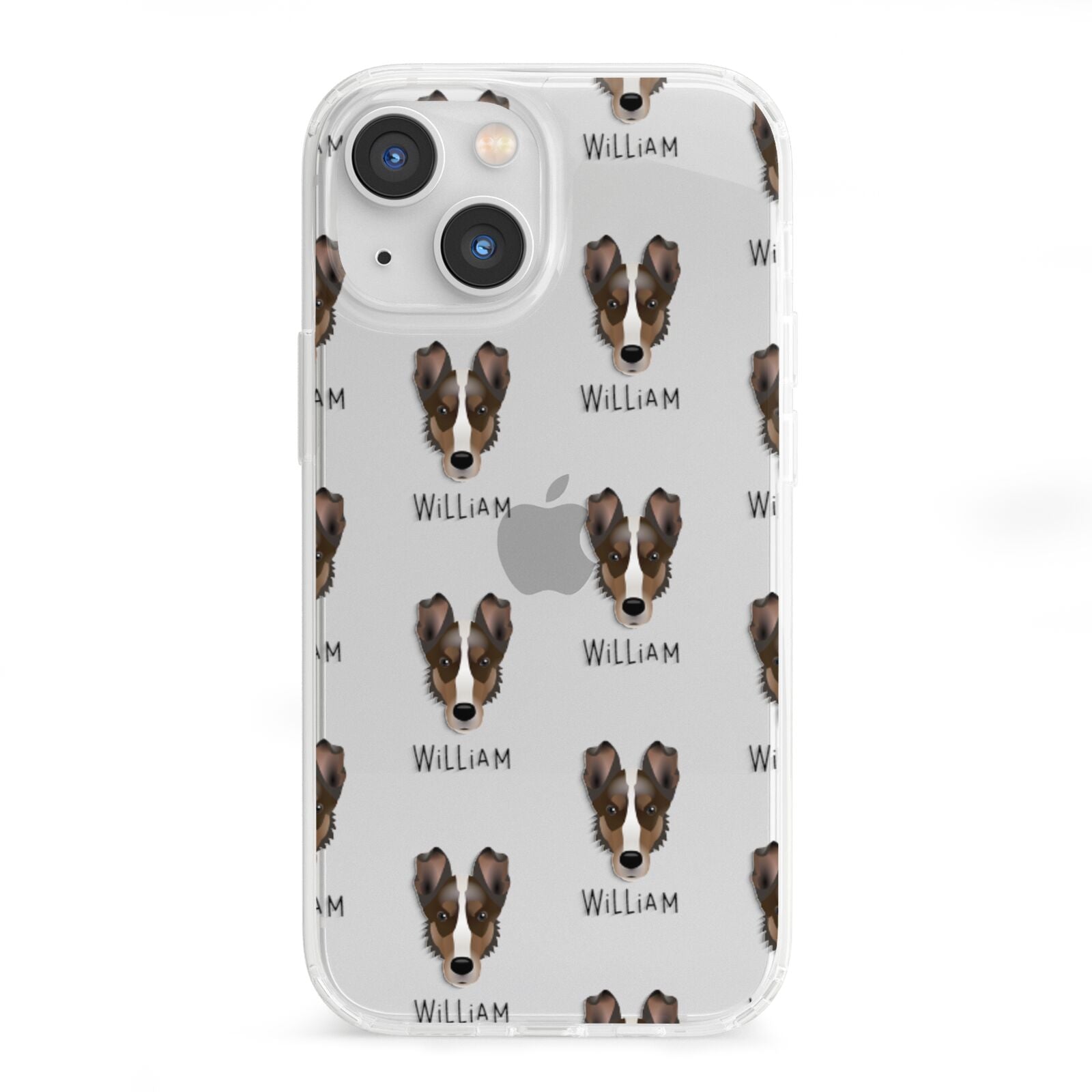 Smooth Collie Icon with Name iPhone 13 Mini Clear Bumper Case