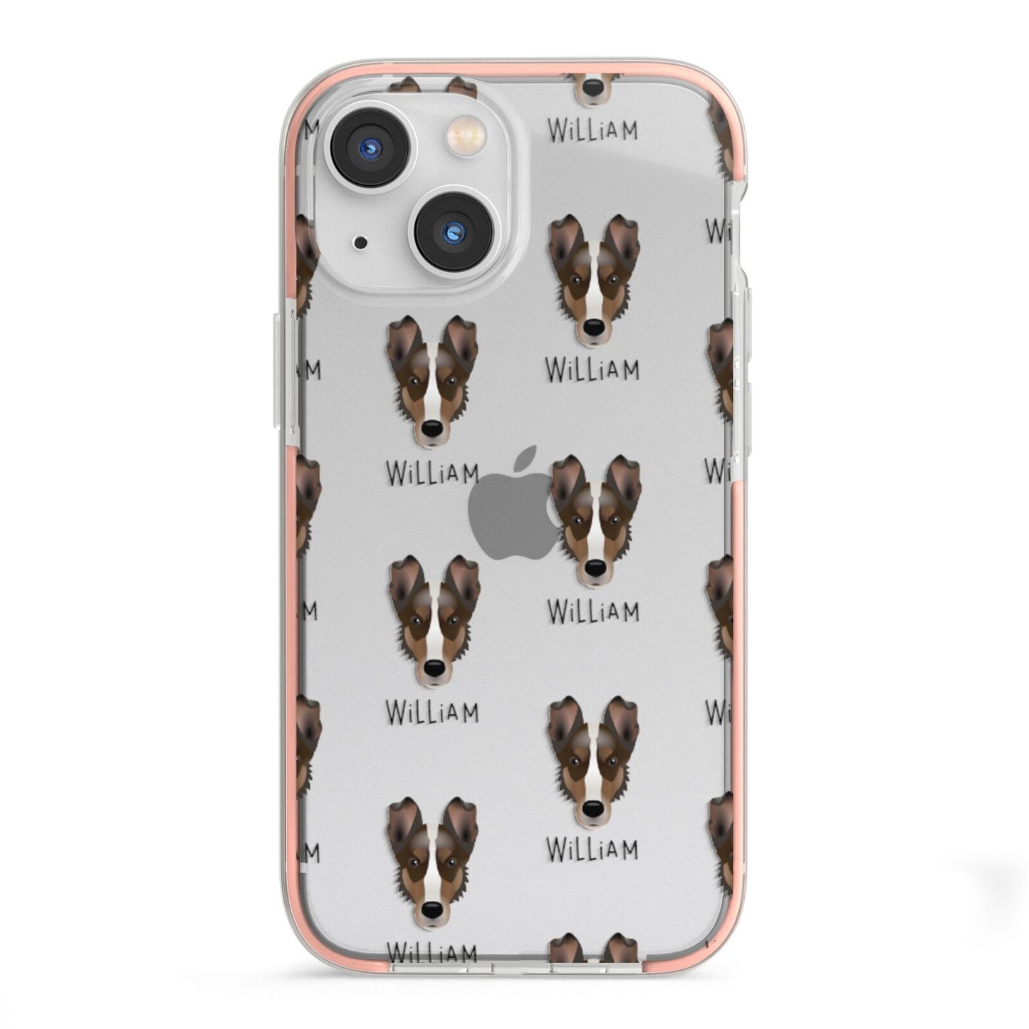 Smooth Collie Icon with Name iPhone 13 Mini TPU Impact Case with Pink Edges