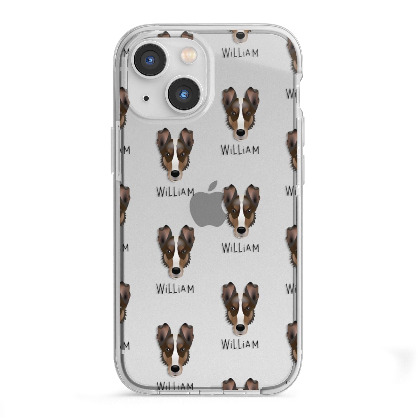 Smooth Collie Icon with Name iPhone 13 Mini TPU Impact Case with White Edges
