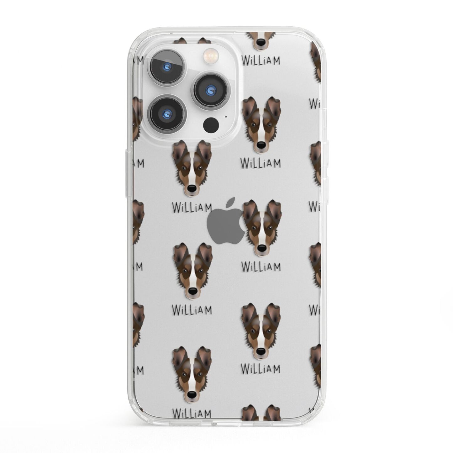 Smooth Collie Icon with Name iPhone 13 Pro Clear Bumper Case
