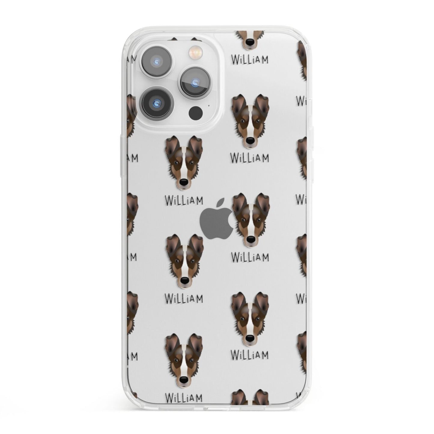 Smooth Collie Icon with Name iPhone 13 Pro Max Clear Bumper Case