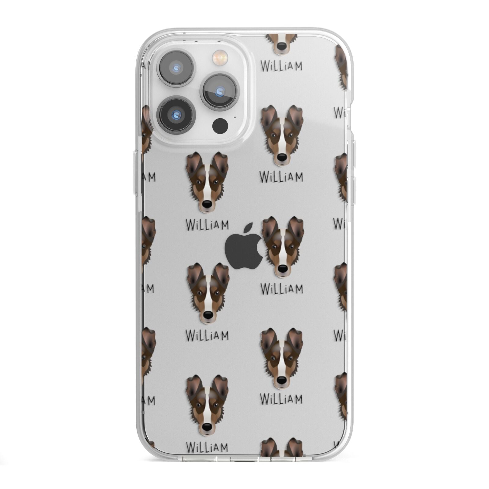 Smooth Collie Icon with Name iPhone 13 Pro Max TPU Impact Case with White Edges