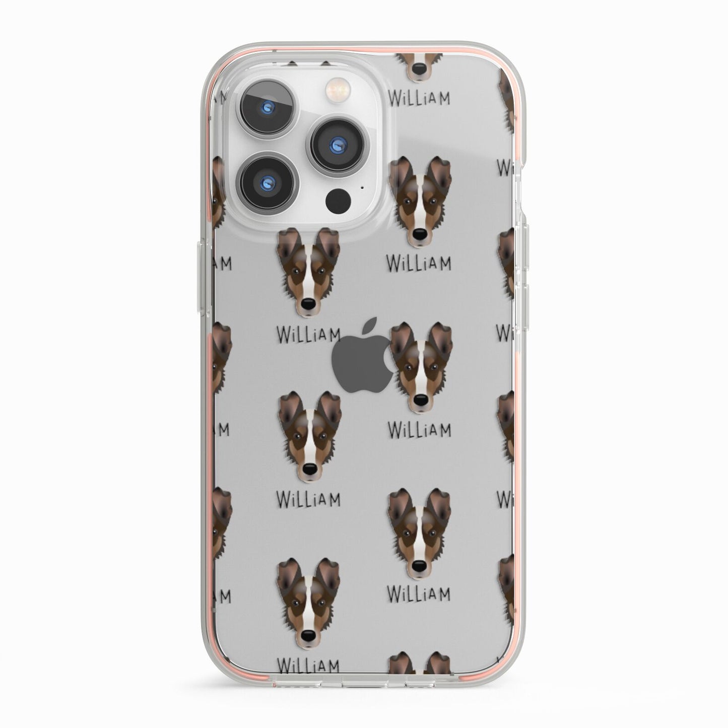 Smooth Collie Icon with Name iPhone 13 Pro TPU Impact Case with Pink Edges