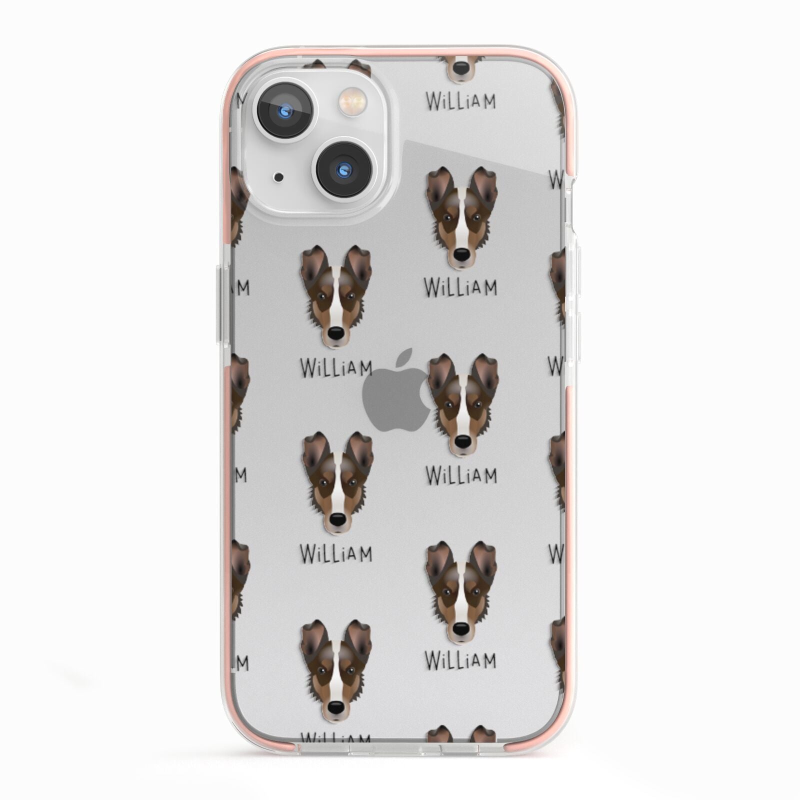 Smooth Collie Icon with Name iPhone 13 TPU Impact Case with Pink Edges