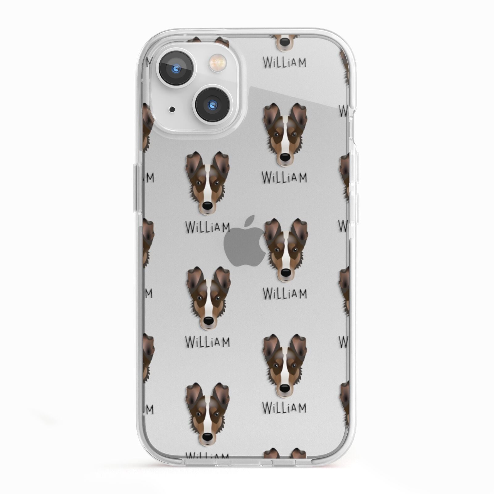 Smooth Collie Icon with Name iPhone 13 TPU Impact Case with White Edges