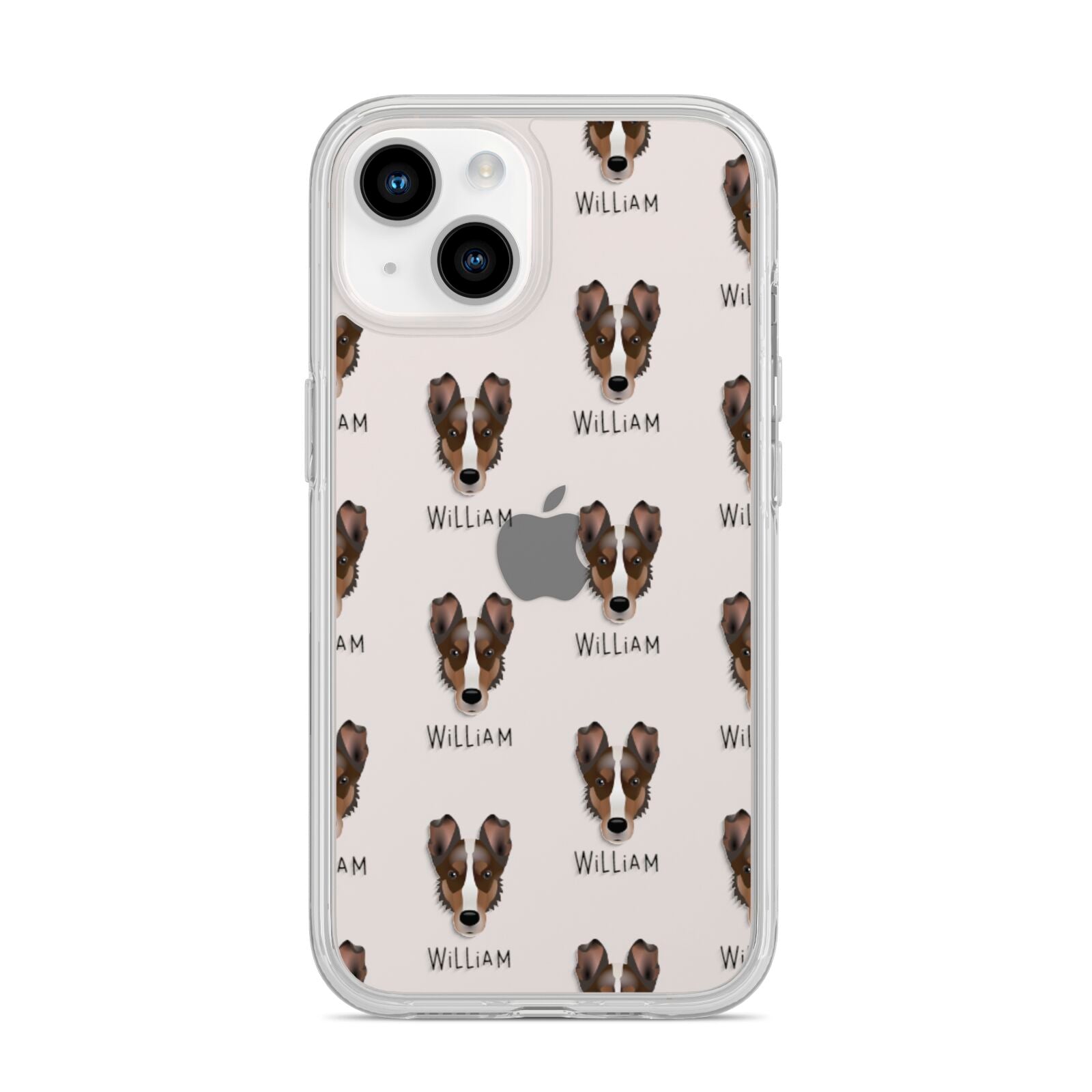 Smooth Collie Icon with Name iPhone 14 Clear Tough Case Starlight